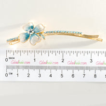 Load image into Gallery viewer, Swarovski Bobby Pin Rhinestones with Painted Flower - 1 piece