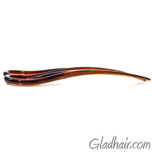 French Tortoise Plastic Double Twist Hair Pin