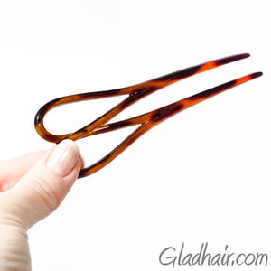 French Tortoise Plastic Double Twist Hair Pin