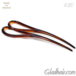 French Tortoise Plastic Double Twist Hair Pin