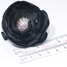 Load image into Gallery viewer, Fabric Flower with Rhinestone Center on Beak Clip - 1 piece