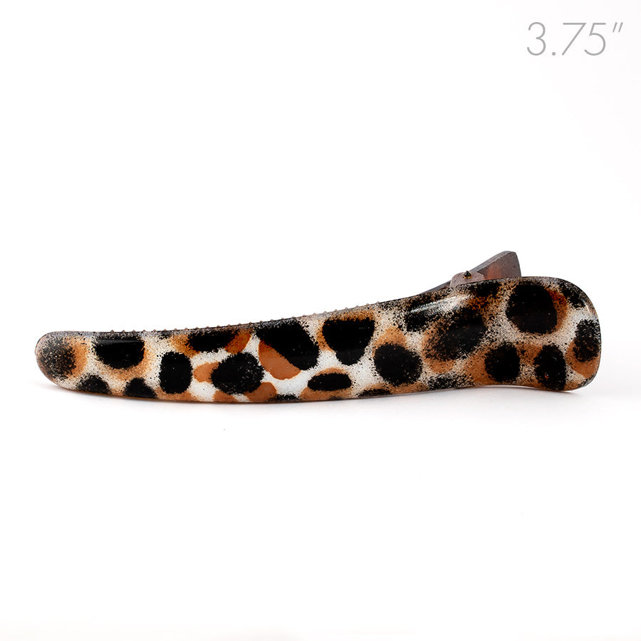 Leopard Print Plastic Prong Beak Clip - 1 Piece