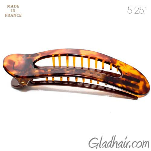 Tortoise Large Open Oval Fork Beak Salon Clip