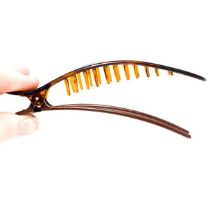 Tortoise Large Open Oval Fork Beak Salon Clip