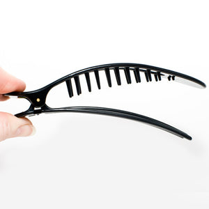 Black Large Open Oval Fork Beak Salon Clip