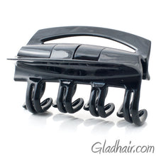 Load image into Gallery viewer, French Patented Cover Rake Black Plastic Hair Claw
