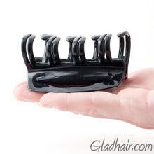 Load image into Gallery viewer, French Patented Cover Rake Black Plastic Hair Claw