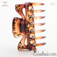 Load image into Gallery viewer, Medium French Tortoise Hair Claw with Stones