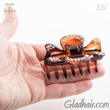 Load image into Gallery viewer, Medium French Tortoise Hair Claw with Stones