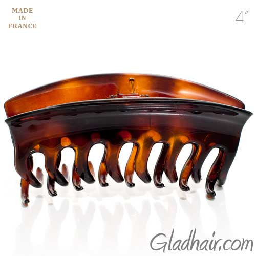 French Wave Lock Tortoise Hair Claw with Cover