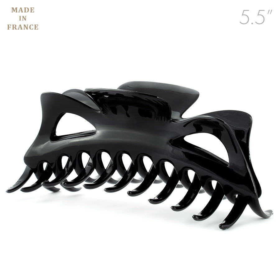 Extra Large French Plastic Black Hair Claw
