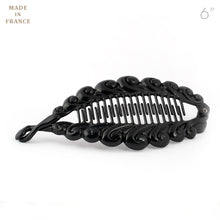 Load image into Gallery viewer, French Fancy Spiral Black Banana Hair Clip