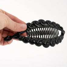Load image into Gallery viewer, French Fancy Spiral Black Banana Hair Clip