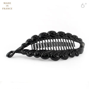 French Fancy Spiral Black Banana Hair Clip