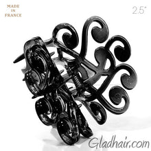 Load image into Gallery viewer, French Fancy Flat Black Plastic Hair Claw