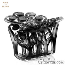 Load image into Gallery viewer, French Fancy Flat Black Plastic Hair Claw