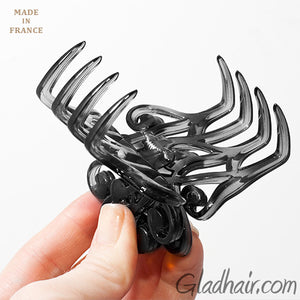 French Fancy Flat Black Plastic Hair Claw