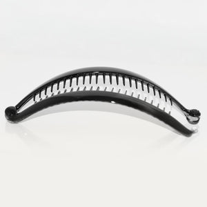 Large French Black Banana Clip With Ball Closure