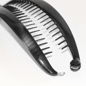 Large French Black Banana Clip With Ball Closure