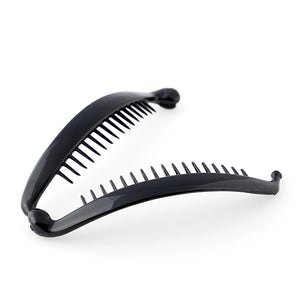 French Black Medium Banana Clip With Ball Closure