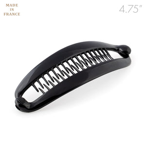 French Black Medium Banana Clip With Ball Closure