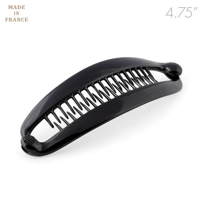 French Black Medium Banana Clip With Ball Closure