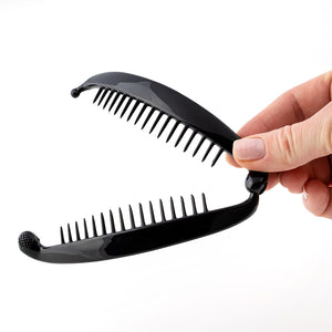 French Black Medium Banana Clip With Ball Closure