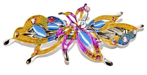 Colorful Butterfly Automatic Barrette with Swarovski Crystals