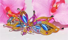 Load image into Gallery viewer, Colorful Butterfly Automatic Barrette with Swarovski Crystals