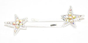 Crystal Star Bobby Pins - Pair