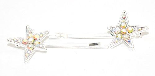 Crystal Star Bobby Pins - Pair