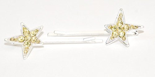 Crystal Star Bobby Pins - Pair