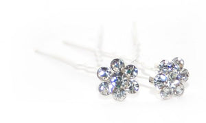 Daisy Crystal Hair Pins - Pair