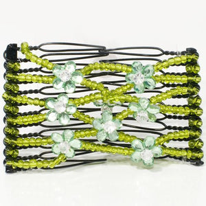 Double Comb with Beads and Flower Touch