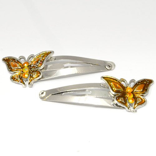 Epoxy Butterfly Shaped Metal Sleepies - Pair