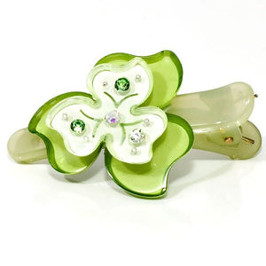 Flower Shaped Acrylic Beak Clip with Crystals - 1 piece