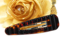 Load image into Gallery viewer, French &quot;Click Clack&quot; Ripple Snap Hair Pin Tortoise Shell - 1 piece
