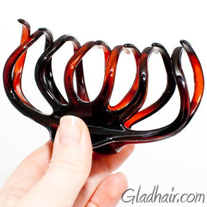 French Hump with Wave Tortoise Plastic Hair Clip
