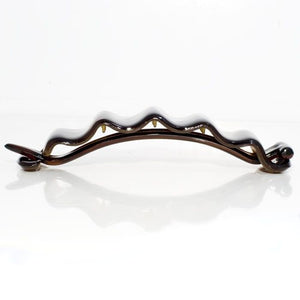 French Non Metal Tortoise Shell Wave Barrette