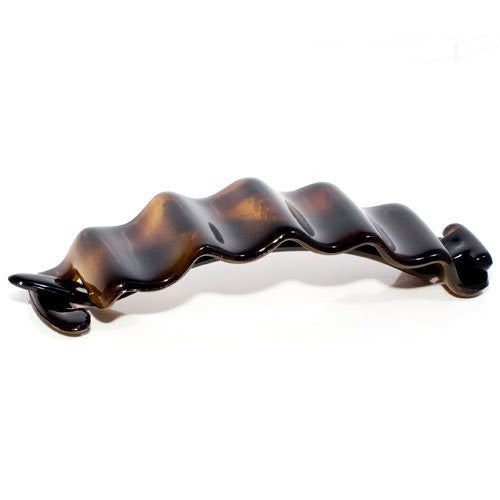 French Non Metal Tortoise Shell Wave Barrette