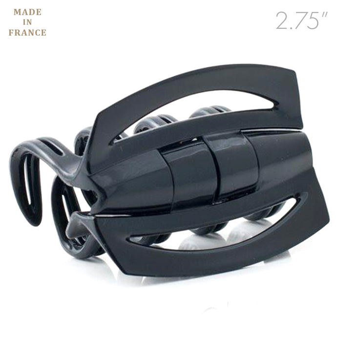 French Patented Cover Rake Black Plastic Hair Claw