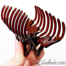 Load image into Gallery viewer, French Plastic Bow ZigZag Style Covered Spring Hair Claw