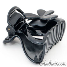 Load image into Gallery viewer, French Plastic Hair Claw with Flower and Covered Spring