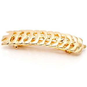 French Small Gold Color Metal Barrette