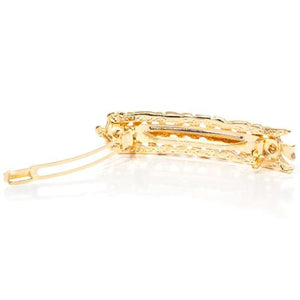 French Small Gold Color Metal Barrette