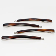 Load image into Gallery viewer, French Tortoise Shell Bobby Pins with Metal Clasps - Pack of 4