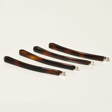 Load image into Gallery viewer, French Tortoise Shell Bobby Pins with Metal Clasps - Pack of 4