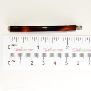 French Tortoise Shell Bobby Pins with Metal Clasps - Pack of 4