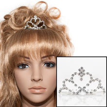 Load image into Gallery viewer, Heart Shaped Silver Colored Small Metal Tiara