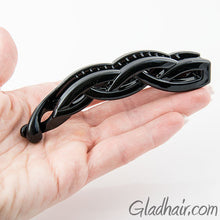 Load image into Gallery viewer, Black Braid Style Plastic Banana Clip